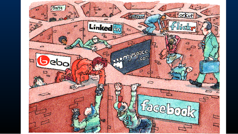 immagine che rappresenta le separazione tra i vari social network